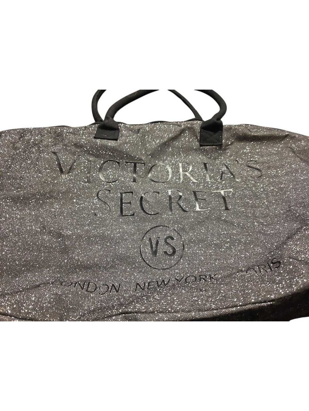 Victoria Secret Sparkle Tote Gray and Black - Picture 2 of 5